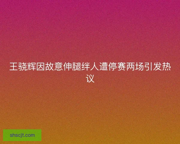 王骁辉因故意伸腿绊人遭停赛两场引发热议
